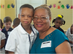 Ronnie Freeman Jr. enjoying lunch with his grandmother,                                                                                            Mrs. Bobbie Patterson 